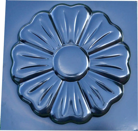 Flower Stepping Stone Mold For Garden Path, Concrete Tile Mold, Floral Style 12.6 Inch Diameter, 1.38 Inch Thick, ABS Plastic DIY Stone Mold For Patio Path