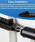 Rock Solid Door Jamb Replacement Bracket Compatible With Lanai Screen Enclosures attached to a door frame for easy installation.