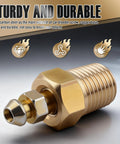 Knockout Copper Brake Bleeder Screw Kit Featuring Rock Solid 1/4-28 Threads And Smooth 1/8-Npt Bases For Quick Caliper Bleeding and Zero Sweat Car Brake Service Upgrades On Any Ride, close up of copper base screw.
