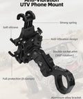Anti Vibration UTV Phone Mount Heavy Duty Full Protection SXS Phone Holder With Aluminum Bracket labeled features