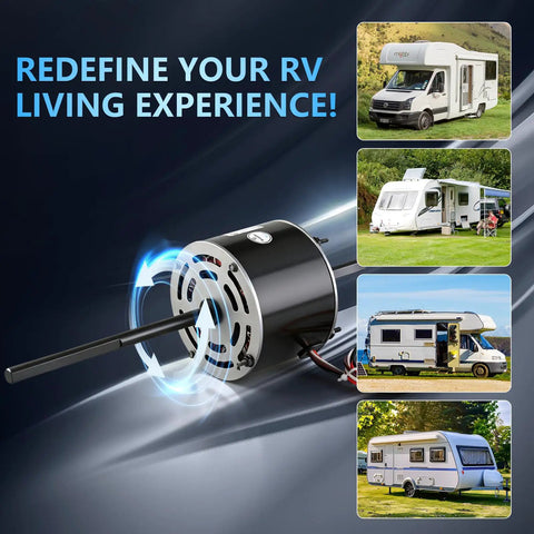 RV Air Conditioner Fan Motor Replacement With Capacitor One Third Horsepower 115V Dual Speed 1675 And 1080 RPM Replaces D1092