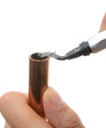 Pro Series Deburring Blades Set Of 10 BS1010 For Steel Aluminum And Plastic 62-64 HRC in use on copper pipe