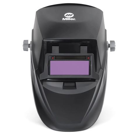 Universal Welding Helmet Lens Replacement Clear Viewing Plate 2 X 4 Inches Shop Ready Pro Grade black helmet front view