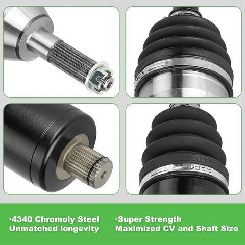 Rear CV Axle Assembly Direct Fit Replacement For Ranger 400 2010 2011 2012 2013 2014 Beefed Up For Ranger 500 EFI Crew 2011 2013, Ranger 800 EFI EPS Midsize 2013 2014, And Ranger EV 2010 2020 Half Shaft, 4340 steel boot close-up