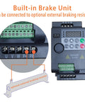 1500W 2200W 380V VFD Variable Frequency Drive Converter Motor Speed Control With Small Inverter Design And Smart Breaker Protection Sweet Deal But High Quality For Industrial Jobs Keeps Systems Humming Along Without Causing Grief., built-in brake unit with external braking resistor terminals