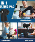 All In One Heated Massager With Heat And Vibration For Knees Shoulders Elbows And More shown for shoulder, elbow, and knee use