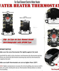 Plug And Play Electric Water Heater Tune Up Kit With Thermostat Set And Element Wrench diagram for easy DIY repair