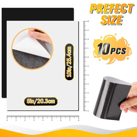 8 By 10 Inch Magnetic Sheets With Adhesive Backing 10 Pack Cuttable Magnetic Sheets For Crafts Photos And DIY Stickers Strong Hold On Metal Surfaces Today