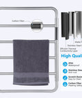 4 Bar Stainless Steel Electric Towel Warmer With Built In Timer Dual Hardwired And Plug In Wall Mount Brushed Nickel Quick Heating