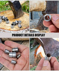 Heavy Duty Splitting Handle Metal Tapered Wedge For Axe Installation And Axe Handle Crafting, silver iron wedges close-up