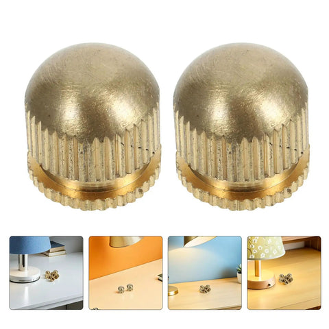 Pro Grade Copper Lamp Repair Kit, 12 Pcs High Temp Brass Hardware With M5 Threaded Screw Caps For Lighting Fixtures And Ceiling Mounts, Durable Refined Brass Finish, Easy Install And Reliable Performance. Two brass lamp finials with threaded caps