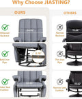 Comparison of 360 Degree Swivel Glider Recliner Chair With Ottoman And Double Side Pockets and other brand, highlighting features.
