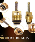 Detailed view of 7 Piece Air Conditioning Valve Core Kit For Cars, Trucks, And SUVs Includes Low Pressure Port Cap And Valve Stem Cores Universal Auto AC System Repair Kit DIY Ready Durable ABS And Metal Black highlighting valve components.