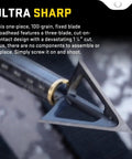 Evo X Montec Fixed Blade Broadhead Pack Of 3 100 Grain Three Blade Design For Bow Hunting Cut On Contact With Pinpoint Accuracy