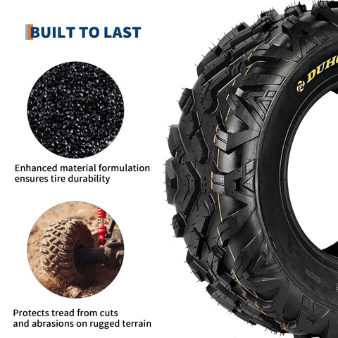 Beefed-Up Heavy Duty 21x7-10 Tubeless ATV UTV Tire Set 6-Ply All Terrain Traction for durability, rugged terrain use