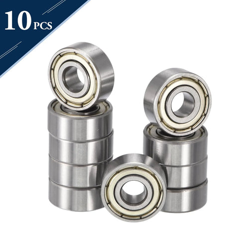 HiPicco miniature deep groove ball bearings, shielded chrome steel; 1/4 in ID x 3/4 in OD x 9/32 in wide, set of 10