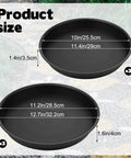 Round Stepping Stone Molds Set Of Six In Two Sizes Ten Inch And Eleven Point Two Inch Inner Diameters Reusable Concrete Molds For Garden Walkway Create Custom Stepping Stones Or Stained Glass Projects Black, shown in two different sizes.