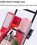 Product image of All In One Garden Seeder And Fertilizer Applicator Set highlighting dual seed and fertilizer buckets.
