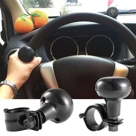 One Hand Drive Steering Wheel Knob Power Handle For Cars Trucks Marine Boats Universal Ball Grip with Palm Pad in use