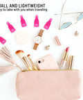 10 Pcs Pink Reusable Nail Polish Remover Clips Set For Gel Nail Removal with beauty accessories on white background