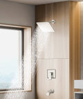 Shower Faucet Set With Tub Spout And Valve Included 8 Inch Rain Shower Head Brushed Nickel Tub And Shower Kit For Bathroom Remodel