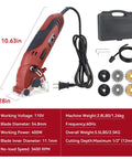 Corded Mini Circular Saw Kit With 400W 110V Power, 3400 RPM, And 6 Blades, toolbox and accessories for tight space cutting