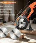 Heavy Duty Brushless Cordless Circular Saw Features 21 Volt 1500 Watt Motor Delivering 7000 Rpm with two 6.5in blades.