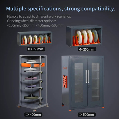 Grinding Wheel And Sandpaper Holder Storage Rack for Desktop Use 15/25 Groove Metal Organizer, holds wheels up to 150mm