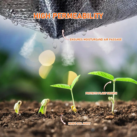 Heavy Duty Woven Landscape Fabric Weed Barrier Ground Cover Geotextile Cloth Durable Polypropylene over seedlings