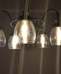 Oversize Seeded Bubble Glass Lamp Shade 3 Pack For LED Light Fixtures Clear Globe Replacement Glass Shade For Chandeliers