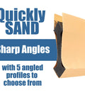 21 Profile Contour Sanding Grips For Inside And Outside Surfaces showing sharp angle sanding pad with grip