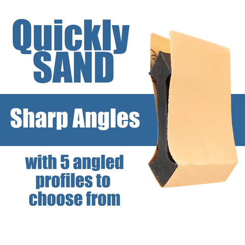 21 Profile Contour Sanding Grips For Inside And Outside Surfaces showing sharp angle sanding pad with grip