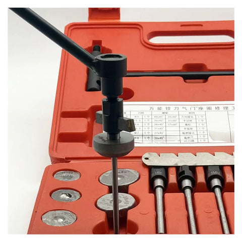 Heavy Duty 24 To 40mm Valve Seat Reamer Kit For Cars And Trucks Includes Hard Alloy Grader Handle Cutter Stem And Electric Bracket To Repair Engine Heads Like A Real Pro On Any Daily Ride Without Shelling Out Dough For Shop Help., red case with valve seat cutter stem and handles
