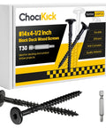 Badass Black Lag Screws Size 14 X 4 1 2 Inch Star Drive Heavy Duty Structural Wood Fasteners For Exterior Timber Framing Rust Resistant Finish With T30 Bit Included For Rock Solid Builds.