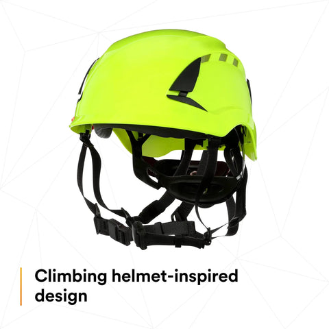Jobsite Ready Safety Helmet With 6 Point Suspension And Chin Strap Ventilated High Visibility Green ANSI X5014V