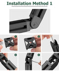 4 Pack Angle Connector Joints For 3030 Nut8 Aluminum Extrusion, 180 Degree Rotation Flexible Hinge, Easy DIY Assembly, Pro Grade Aluminum Profiles Connector Kit For EU Standard Builds, shown installed on aluminum frame