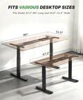 Dual Motor 3-Stage Standing Desk Frame With Electric Height Adjustment, Sit Stand DIY Desk Legs Up To 80 Inch By 31.5 Inch