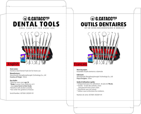 10 In 1 At Home Dental Tools Set For Pro Grade Deep Plaque And Tartar Removal With Mirror, Tweezers, Tongue Cleaner, Case