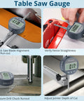 Badass Table Saw Alignment Gauge With Digital Dial Indicator Fits 3 4 Inch Miter Slot to check blade alignment and verify fence straightness.