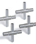4 Way Sillcock Key Wrench Set For Faucets And Valves, Lifesaver Water Access Tool For Emergencies, Steel, 4 Pack on white background