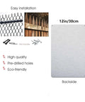 Backside view of 12x16 inch Heavy Duty Metal First Aid Kit Sign For Outdoor Yard Fence Or Gate with pre-drilled holes and installation tips. 