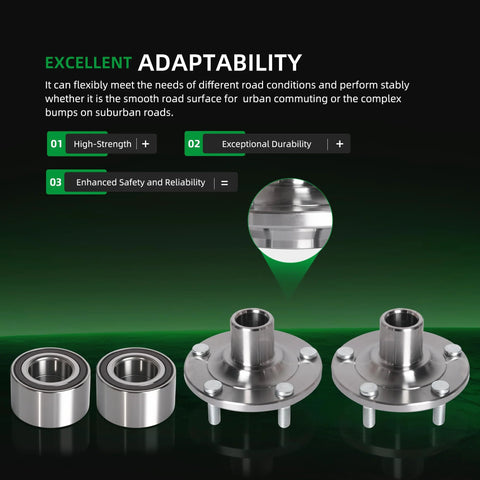 Front Wheel Hub Bearing Assembly Set Of 2 For Mazda 3 2009-2013 And Mazda 5 2006-2010 2012-2015 LH Driver Or RH Passenger Side