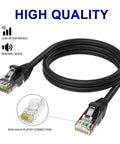 Cat6 Ethernet Cable 150 Ft Outdoor Indoor Snagless Round RJ45 Network Cable PoE Ready with gold-plated connectors