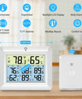 Wireless Indoor Outdoor Thermometer With 3 Remote Sensors And 1 Main Console Four Zone Temperature And Humidity Monitor