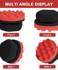 Multi-angle display of Two Pack Large Tire Shine Applicator Pads with Hex Grip for even shine application