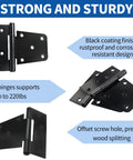 Heavy Duty Black Gate Hinges 3.5 Inch With Screws Pack Of 6 For Wood Fences Barn Doors Outdoor showing rustproof design and strength