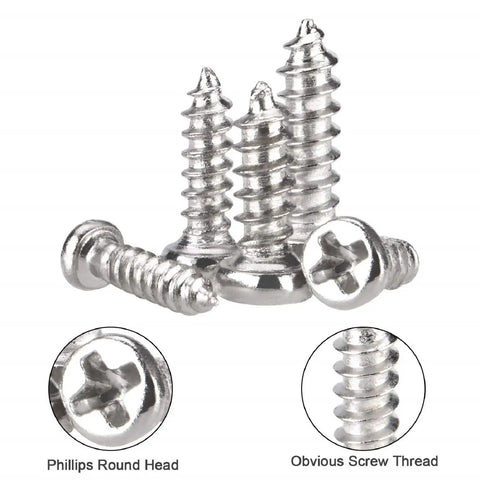1000 Piece Mini Screw Kit Set With Self Tapping Micro Screws In M1 To M1.7 Sizes Phillips Pan Head Nickel Plated close-up
