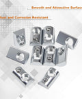 22 Pack One Quarter Inch 20 Threaded Steel Roll In T Nuts With Ball Spring For 10 Series Aluminum Extrusion Profiles T Slot Rails Rust Resistant Zinc Finish