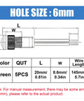 Stainless Steel Waterproof LED Indicator Light 12 24V IP66 Dash Lamp With 145Mm Wire 6Mm One Quarter Inch Flat Head Pilot Lamp For Cars Trucks Boats Marine Green Boss Grade All Weather Ready, 6mm hole size, 5pcs