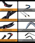 Comparison table of Beefy 18 Inch Adjustable Pry Bar With 14 Locking Positions And 180 Degree Rotation with other crowbars, highlighting features and benefits.